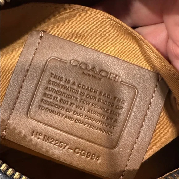 Coach Warren Signature Chambray Pebbled Leather Navy Belt Bag Fanny Pack - Picture 11 of 17